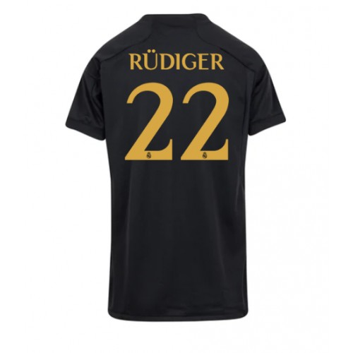 Fotballdrakt Dame Real Madrid Antonio Rudiger #22 Tredjedrakt 2023-24 Kortermet